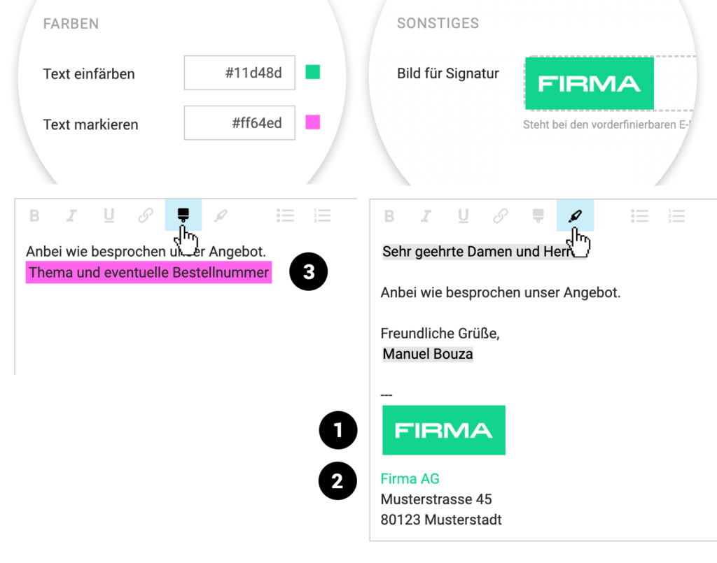 MOCO im Agentursiftware-Guide: LOgos etc einfärben u.a.