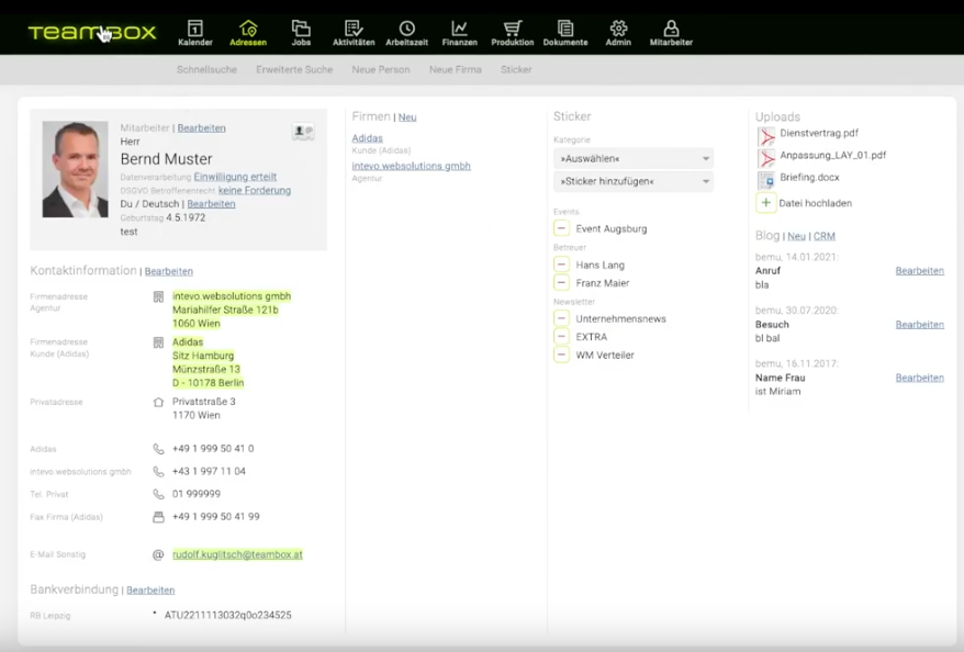 CRM in der TEAMBOX im Agentursoftware Guide