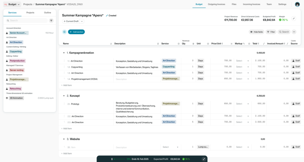 Screenshot OS/ Budgeting