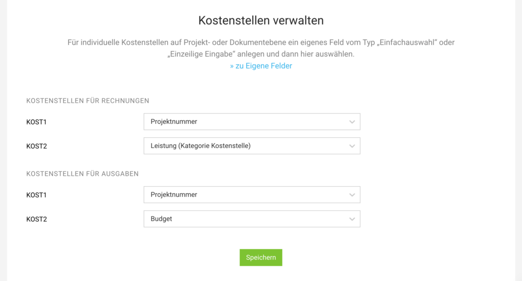 MOCO News Februar Screenshot Kostenstelle verwalten