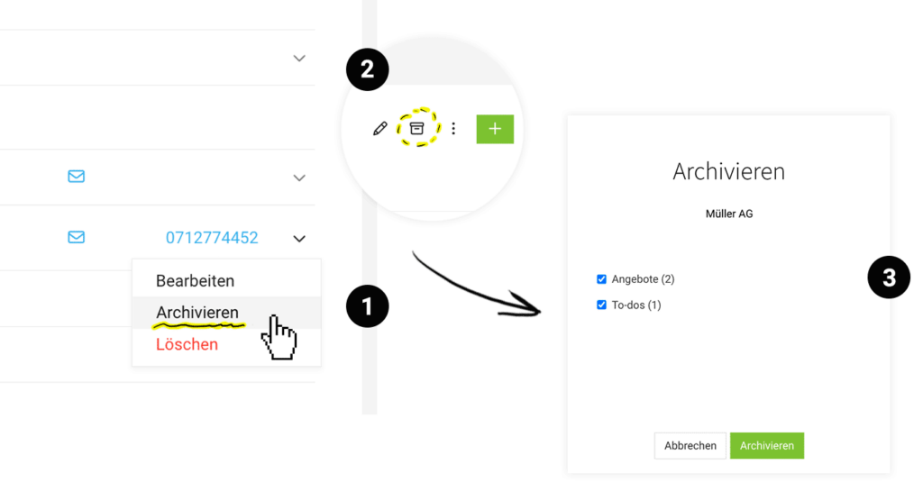 MOCO News Februar Screenshot Archivieren